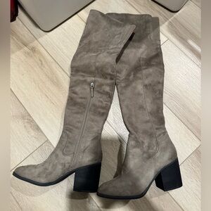 BP. Taupe Suede Knee-High Boots